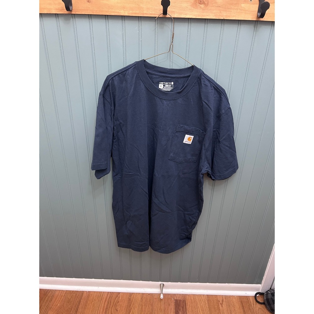 Carhartt K87 NVY Navy Blue Workwear Pocket T-Shirt Mens Medium Loose Fit